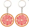 Llavero con Patrón de Comercio Exterior Colgante para Bolsa Transfronteriza Estilo Hawaiano Rodaja Redonda Naranja Impresión Nueva Serie de Frutas
