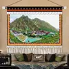 Pintura Colgante Auspiciosa de Xizang Arte Textil Estilo Étnico Tela Colgante Decoración del Hogar de Xizang Pintura con Cinta Colgante para Casa de Huéspedes Hotel Mural