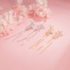 Brincos de pino de estrela cruzada com borla de diamante longo outono e inverno brincos de suéter das meninas fino nicho design leve brincos de luxo