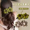 Pinza de Plátano Flor de Lana Pinza Vertical Pasador para Mujer 2025 Nuevo Elegante Tocado para Cabello Semirrecogido Pinza para el Cabello en la Parte Posterior de la Cabeza