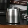 Cinzeiro criativo de aço inoxidável com tampa espessada à prova de vento para casa, hotel, restaurante, presente, ktv, logotipo publicitário, atacado