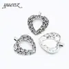 YuenZ Accesorios de aleación para joyería DIY Colgante de pluma y corazón Accesorios para collar 32 * 25 mm A72
