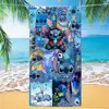 Toalla de Playa con Estampado de Stitch Lindo de Dibujos Animados y Anime, Toalla de Baño de Microfibra Secado Rápido Transfronteriza, Toalla de Playa Espesa