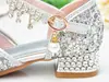 Zapatos de Cristal para Niñas Tacones Altos Primavera y Verano para Niñas Pequeñas Niños Zapatos de Vestir Plateados Infantiles Zapatos de Princesa