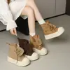 Nueva colección de principios de otoño 2026: zapatos de plataforma de suela gruesa, zapatillas casuales estilo coreano, zapatos de caña alta con cordones versátiles y de moda para mujer