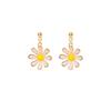 Aretes de margarita INS personalidad temperamento estilo nacional fresco Mori dulce flor de pegamento aretes suministro al por mayor