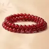 Pulseira de Ágata Vermelha Natural com Três Círculos Pulseira de Calcedônia Amarela Branca Verde Maçã com Múltiplos Círculos para Mulheres 6-8mm Cristal Atacado