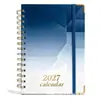 Planejador de Agenda Transfronteiriço 2027 A5 Calendário Inglês Caderno Gradiente Geométrico Planejador de 365 Dias Caderno Simples para Negócios