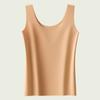 Camisola Regata Sem Costura de Seda Gelo Feminina Sem Bojo Estilo Novo 2025 Base Interna Ondulada Branca Sem Bojo Estilo Fino de Verão