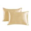 Exportación Transfronteriza Funda de Almohada de Seda Imitación Color Puro Funda de Almohada Funda de Almohada de Satén Funda de Almohada Sobre Venta al por Mayor Par
