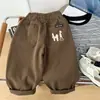 Pantalones casuales para niños, estilo primavera y otoño, corte holgado, pantalones modernos estilo coreano para niños, pantalones largos para niños mayores, marrones y negros, disponibles para venta al por mayor