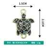 Al por mayor Versión Coreana Creativo Doble Colgante Patrón de Tortuga Goteo de Aceite Aleación Collar Pulsera Colgante Joyería Accesorios DIY