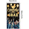 Cubierta de Puerta Temporada de Graduación 2026 Transfronteriza para Celebrar Decoración de Fiesta de Graduación Tela Colgante Negro Dorado Tela de Fondo para Ancho de Puerta