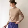 26 Outono Inverno Básico Versátil Gola Alta Meia Suéter de Caxemira Camada Interna Feminina Malha Grossa Malha Solta Cor Lisa Camada Base Para o Trabalho
