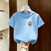 Camiseta de Manga Corta para Niña Verano 2026 Nueva Elegante Ropa para Bebé Ropa de Verano Algodón Delgado Top Lindo