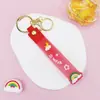 Llavero Colgante de Cordón de Cuero con Letra Transparente Brillante con Accesorios Estilo Muñeca Rellena de Aceite Encanto de Llavero Pulsera Venta al por Mayor
