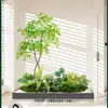 Combinação Paisagística de Plantas Artificiais Verdes Estilo Tropical com Vasos para Escadas Internas e Varandas, Plantas Verdes Grandes para Decoração de Casa, Sem Manutenção