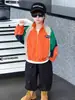 Chaqueta de Raglán para Niños de Primavera y Otoño Estilo Coreano Abrigo Cortavientos Elegante para Niños Pequeños