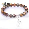 Pulseira de Pingente de Folha Transfronteiriça Europeia e Americana Conjunto de Pulseiras com Pedras Naturais Manchas Unissex Joias Comemorativas