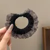 Elástico de Cabelo Pequeno Intestino com Estampa de Leopardo em Renda Plissada Corda de Cabelo Toque de Alto Padrão Prendedor de Rabo de Cavalo Novo Acessório de Cabelo Elástico Versátil Acessório de Cabelo