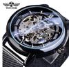 T-Winner nuevo reloj mecánico automático para hombre de moda estilo europeo y americano reloj reloj hueco a través del fondo tallado literal