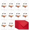 Transfronteiriço Novo Conjunto de 10 Peças/Conjunto Tamanho Grande Cartão de Saudação de Dia dos Namorados Conjunto de Envelopes Dobrável Estéreo DIY Cartão de Confissão