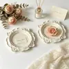 Molde para Bandeja de Encaje Vintage Estilo Europeo Transfronterizo Amapola Relieve Barroco Plato de Yeso para Aromaterapia Molde de Silicona