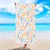 Toalla de playa de microfibra con estampado de plantas verdes, portátil, de secado rápido, ideal para nadar en la playa.