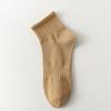 Calcetines de hombre de primavera y verano, de tubo corto, de cintura alta, sencillos, de color liso, de algodón, absorbentes del sudor, deportivos, náuticos, con boca de goma.