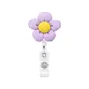 Insignia de Flor Colorida para Oficina Hebilla de Fácil Extracción Regalo Retráctil Enfermera Doctora Rollo Resina Estudiante Hebilla de Fácil Extracción
