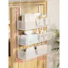 Estante de almacenamiento para colgar en la puerta con ganchos, estante de almacenamiento multicapa para detrás de la puerta del dormitorio, cesta de almacenamiento colgante sin taladro para detrás de la puerta de entrada, tipo oculto