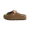 Moda Feminina Estilo Mãe Uva Couro Genuíno Estilo Birkenstock Cadarço Outdoor Aumenta Altura Biqueira Fechada Meia-Sapatilha para Mulheres, Adequada para Primavera e Outono
