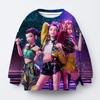 K-Pop Caçador de Demônios Huntrix Roupas Estampadas Moda Infantil Moletom Trendy de Gola Careca Venda Direta de Fábrica