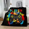 Manta de franela con mando de juego, impresa digitalmente, exclusivamente para ventas transfronterizas, disponible para dropshipping, se puede colorear, manta de garabatos para niños, venta al por mayor