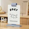 Proyecto Cultural y Creativo Gato Lindo Año 2027 Año de la Oveja Calendario de Registro de Escritorio de Dibujos Animados para Estudiantes de Alto Valor Adorno Pequeño