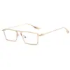 Moda Coreana Retro Metal Verde Claro Gafas de Sol de Caja Pequeña para Mujer Tiktok Celebridad de Internet Mismo Estilo Gafas de Sol para Hombre Modernas