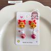 Dibujos Animados Lindo Navidad Clip para la Oreja Niña Aretes Combinables Sin Aretes para Ancianos Alce Niños Joyería para Bebé