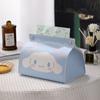 Cubierta de pañuelos de escritorio caja de pañuelos para dormitorio caja de pañuelos para dormitorio sala de estar coche caricatura lindo perro Yugui caja de pañuelos blanca