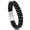 Suministro transfronterizo de joyería de cuero nueva para hombre, joyería de estilo étnico, pulsera de cuero con hebilla magnética de aleación retro en stock