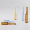 Frascos Ampola de Boro Baixo com Gargalos de Quebra Fácil, Marrom Claro, Gargalo Curvo, Quebra Fácil, 1ml 2ml 3ml 5ml 10ml 15ml