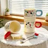 Nueva taza de cerámica creativa con diseño de cachorro de dibujos animados de animal de una sola taza para niños y oficinistas, taza de bebida práctica, pequeño regalo