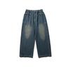 Ropa de verano del sur, pantalones vaqueros rectos lavados de otoño 2023, pantalones holgados decorativos con bolsillo desgastado retro japonés para hombre