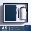 Caderno com logo personalizado, conjunto de caixa de presente para caderno espesso, diário para reuniões de negócios, bloco de notas A5 com capa de couro macio atacado