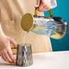 Set de Vaso de Agua de Vidrio con Patrón de Glaciar para Hogar, Sala de Estar, Hospitalidad con Asa, Taza de Té con Asa, Hervidor de Agua Fría Transfronterizo de Alto Valor