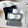 24109 # Camisola de Tirantes Finos para Chicas 'Hot Girl' con Espalda Descubierta y Almohadillas en el Pecho, Adecuada para Usar por Dentro o por Fuera, Top de Tubo para Uso Diario