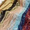 Jiaxin Tejido y Bordado Malla Transparente Hilo de Poliéster Grano Tenedor Rama Lentejuela Tela Bordada Moda Europea y Americana Tela para Vestido