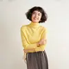 Outono/Inverno 2026 Novo Suéter de Malha de Caxemira de Alta Qualidade Feminino Ready-To-Wear Gola Alta Reta Camada Base de Gola Semi-Alta
