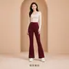 Pantalones acampanados de cintura alta para mujer con forro polar para otoño e invierno, pantalones largos casuales para figuras petite, adelgazantes y alargadores, leggings deportivos de yoga