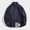 Camisa de trabajo estilo americano Blue Deer para hombre, manga larga, otoño, nueva marca de moda, top, camisa casual para hombre, abrigo de mezclilla