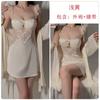 Pijama de Satén Sedoso Guiruo, Falda Súper Caliente a, Camisón de Tirantes, Bata Exterior con Almohadilla en el Pecho, Conjunto de Estilo Perezoso 4529